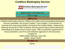 Tablet Screenshot of creditorsbankruptcyservice.com